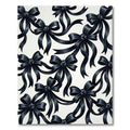 Elegant Black Ribbon Bows Rug