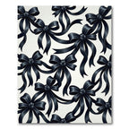 Elegant Black Ribbon Bows Rug