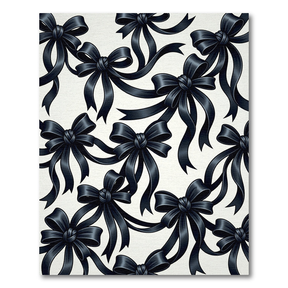 Elegant Black Ribbon Bows Rug