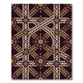 Ornate Burgundy Gold Geometric Medallion Rug