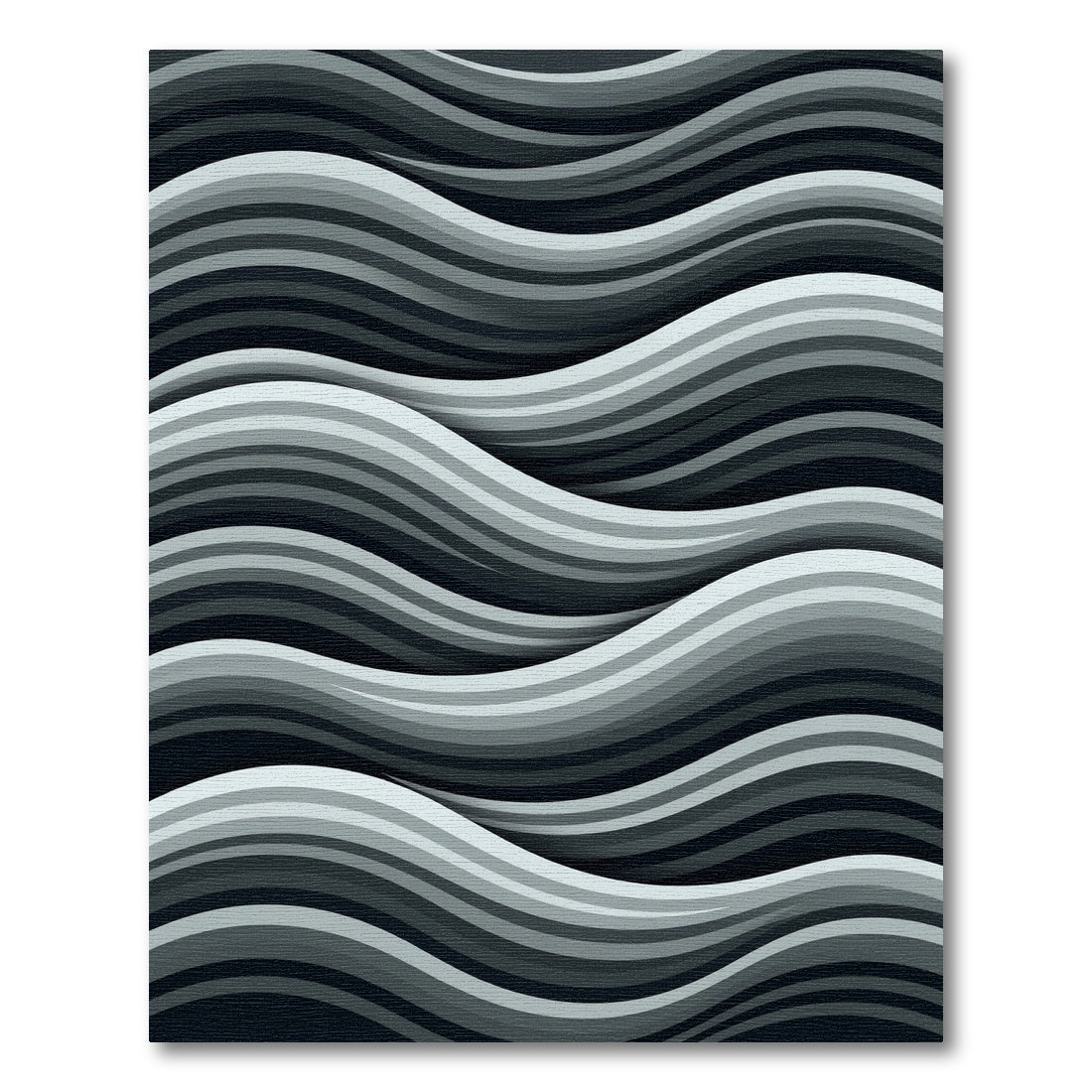 Monochromatic Gradient Wavy Lines Rug