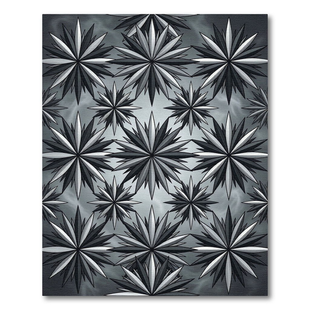 Modern Gray Starburst Geometric Rug