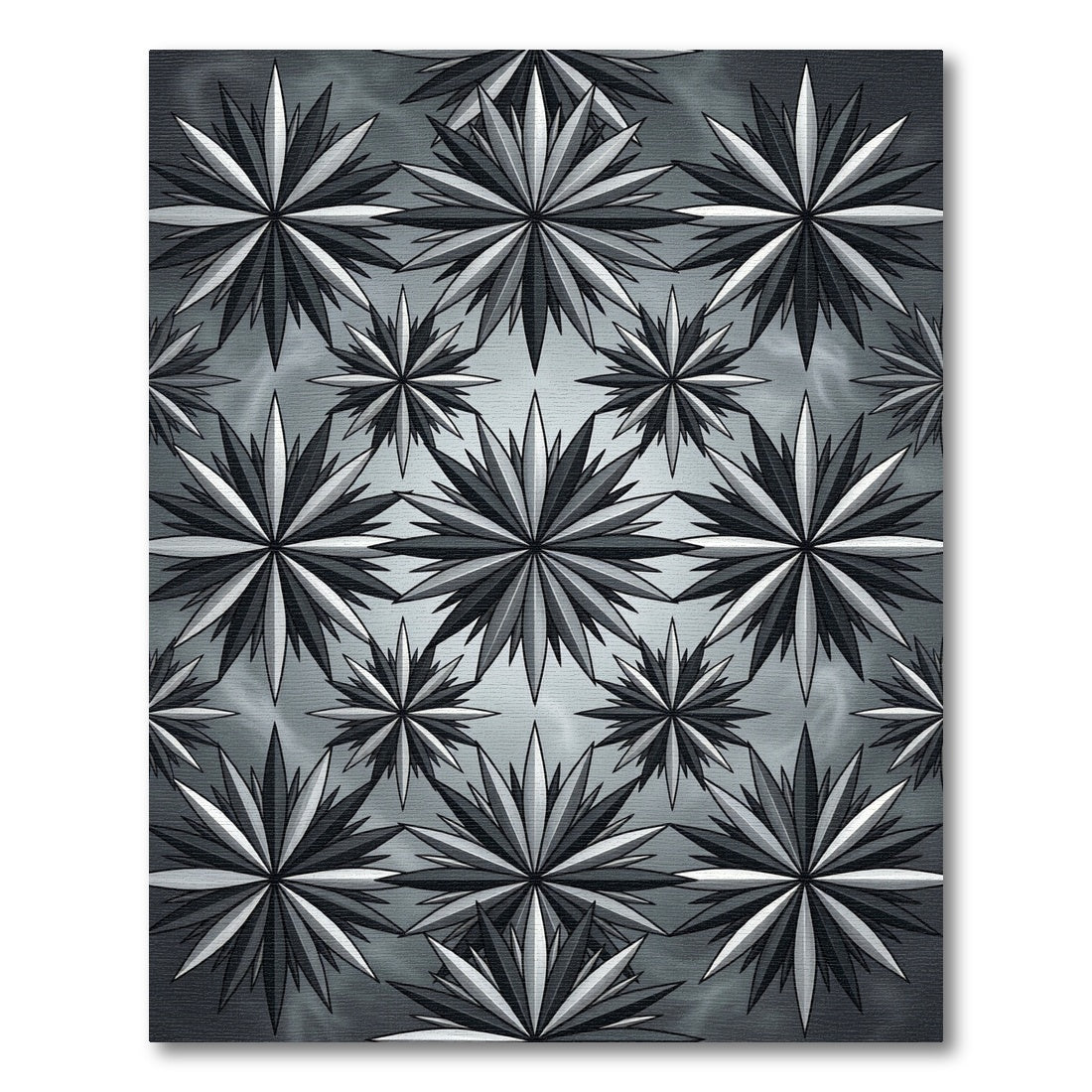 Modern Gray Starburst Geometric Rug