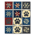 Rustic Americana Patchwork Star Bear Paw Rug
