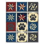 Rustic Americana Patchwork Star Bear Paw Rug
