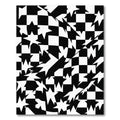 Abstract Monochrome Distorted Checkerboard Star Rug