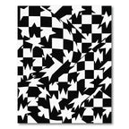 Abstract Monochrome Distorted Checkerboard Star Rug