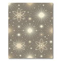 Golden Atom Starburst Celestial Scene Rug