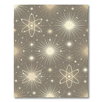 Golden Atom Starburst Celestial Scene Rug