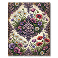 Floral Damask Garden in Purple Hues Rug