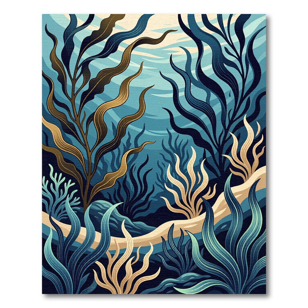 Ethereal Teal Ocean Kelp Reef Rug