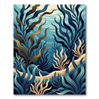 Ethereal Teal Ocean Kelp Reef Rug
