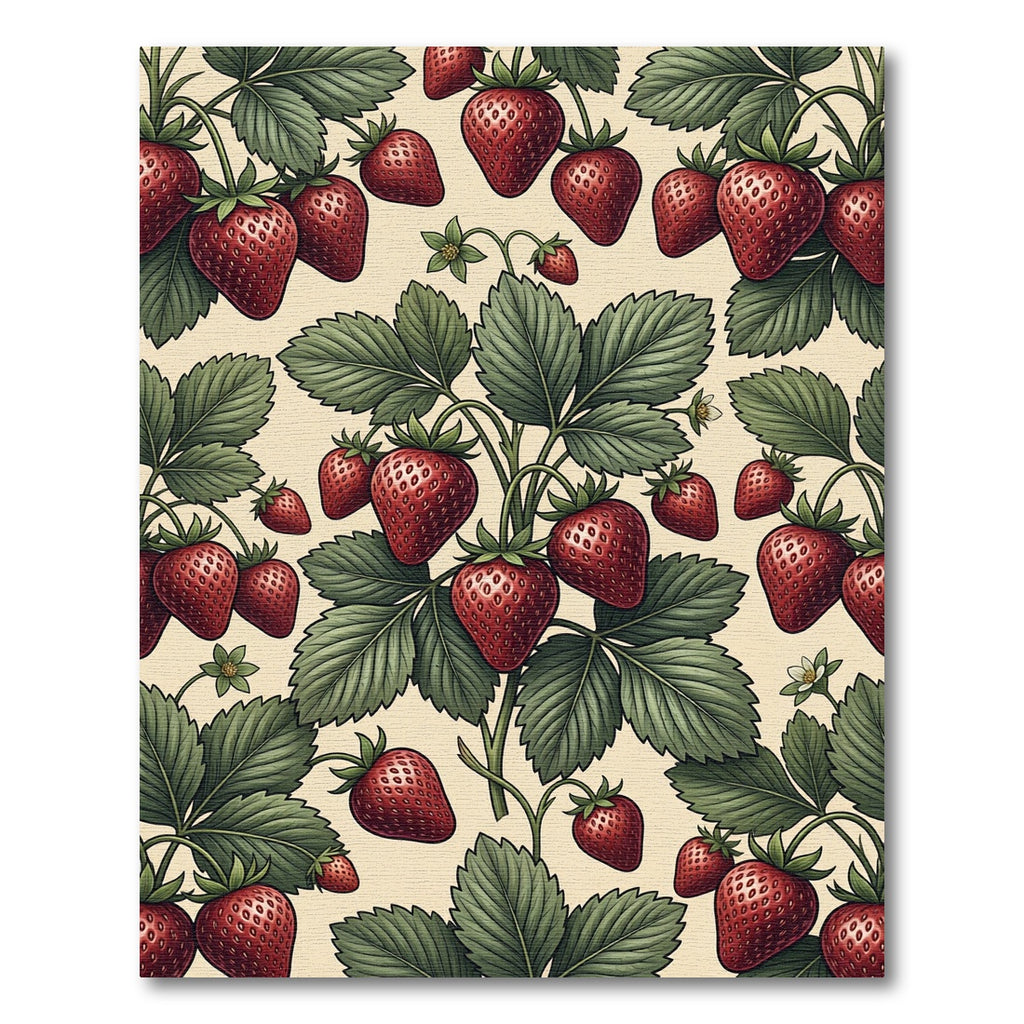 Vintage Botanical Strawberry Berry Illustration Rug