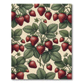 Vintage Botanical Strawberry Berry Illustration Rug