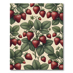 Vintage Botanical Strawberry Berry Illustration Rug