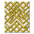 Golden Abstract Geometric Interlocking Link Rug
