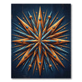 Golden Blue Starburst Emblem Rug