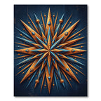 Golden Blue Starburst Emblem Rug