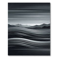Monochrome Linear Mountain Landscape Waves Rug