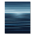 Deep Blue Abstract Horizon Stripes Rug