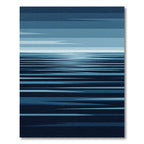 Deep Blue Abstract Horizon Stripes Rug