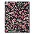 Coral Scribble Spiral Composition Rug
