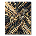 Abstract Golden Zebra Swirl Flowing Art Rug