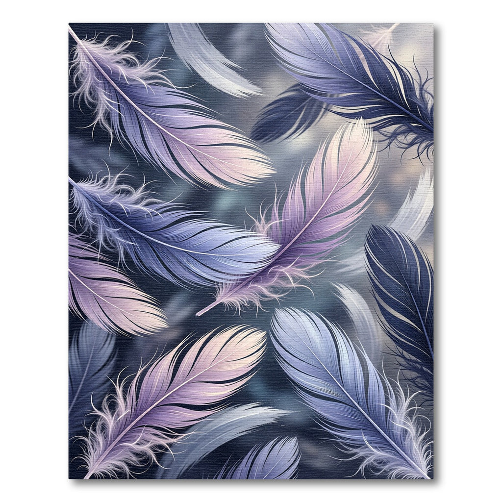 Ethereal Lavender Plume Feather Art Rug