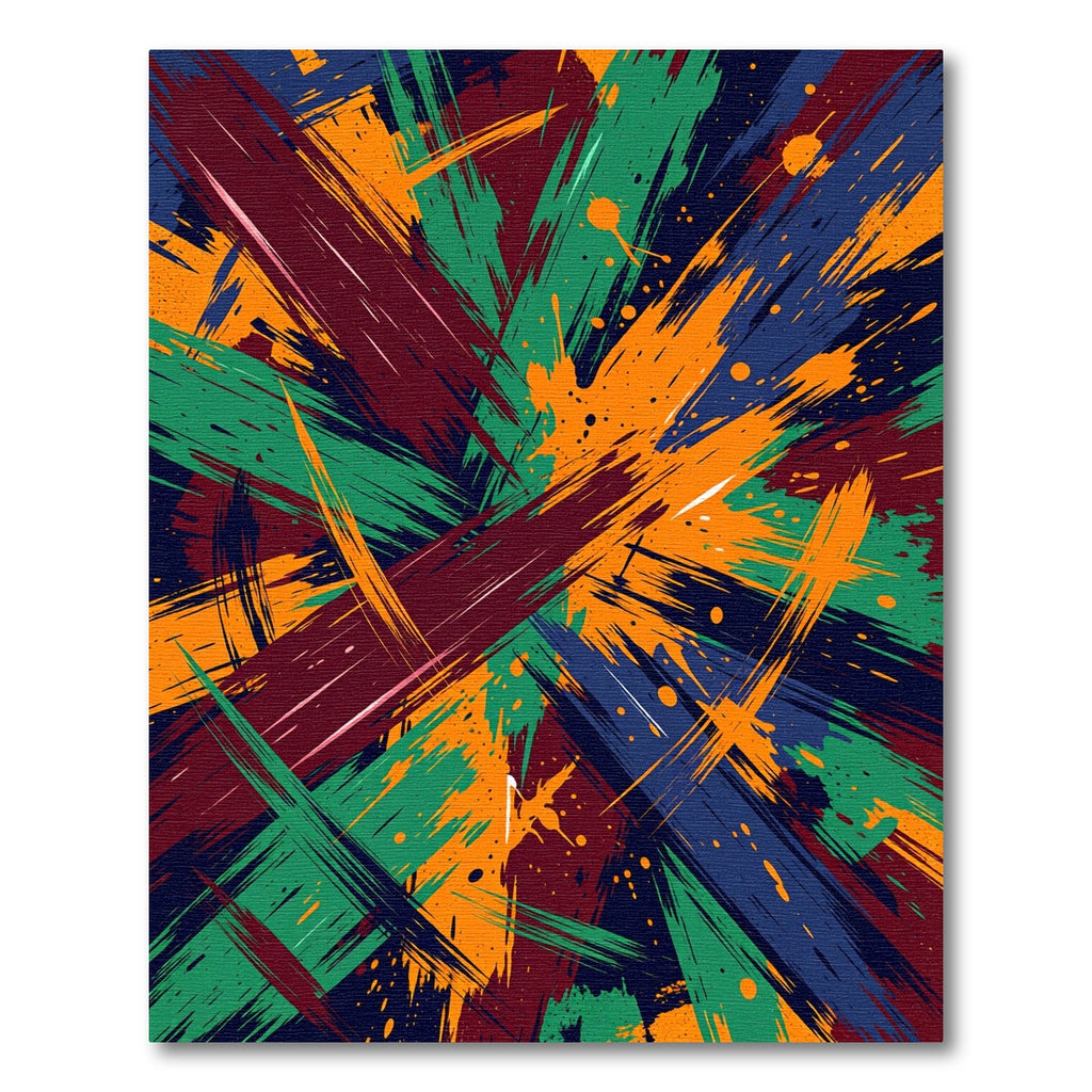 Vibrant Abstract Stroke Multi Colored Art Rug