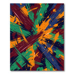 Vibrant Abstract Stroke Multi Colored Art Rug