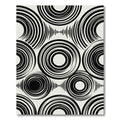 Black White Concentric Circles Arrangement Rug