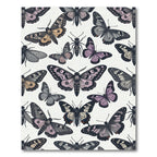 Dark Botanical Muted Tone Butterfly Meadow Rug