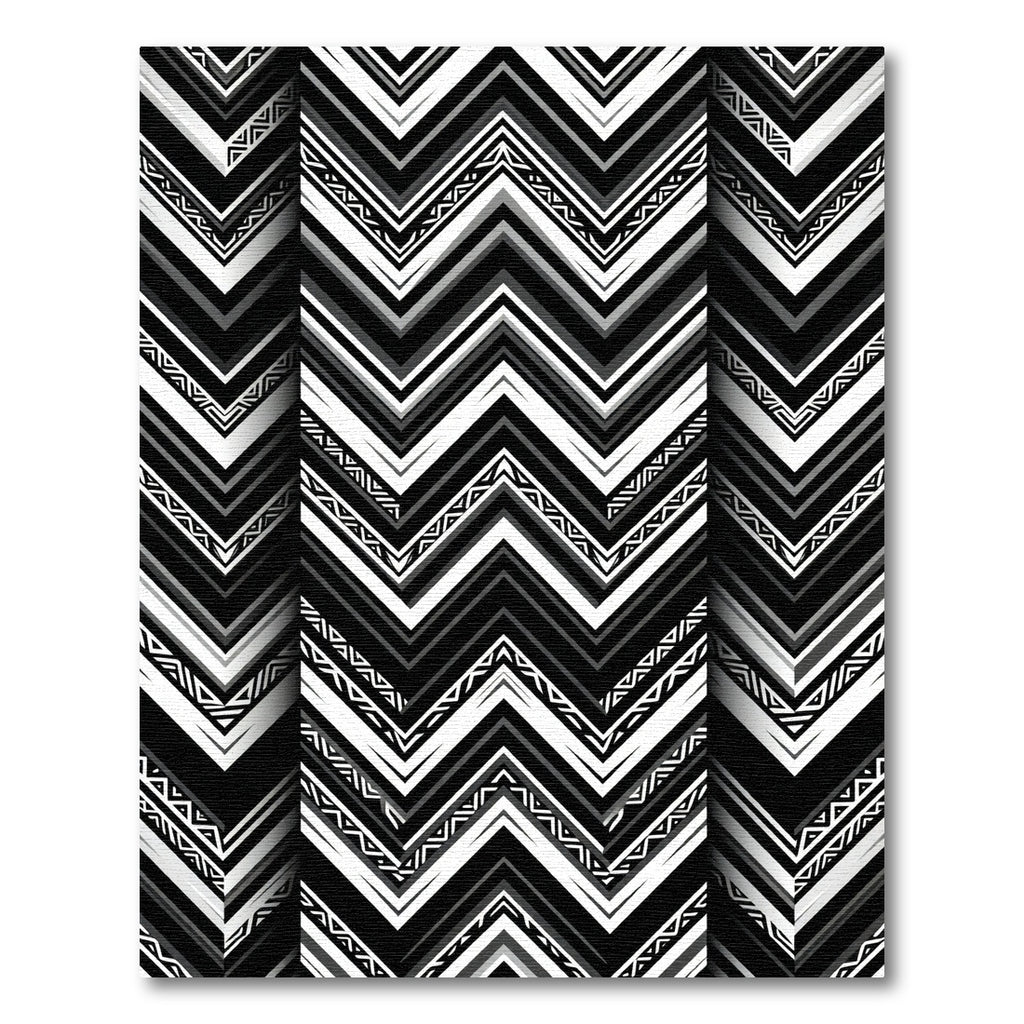 Monochrome Zigzag Chevron Geometric Sharp Lines Rug