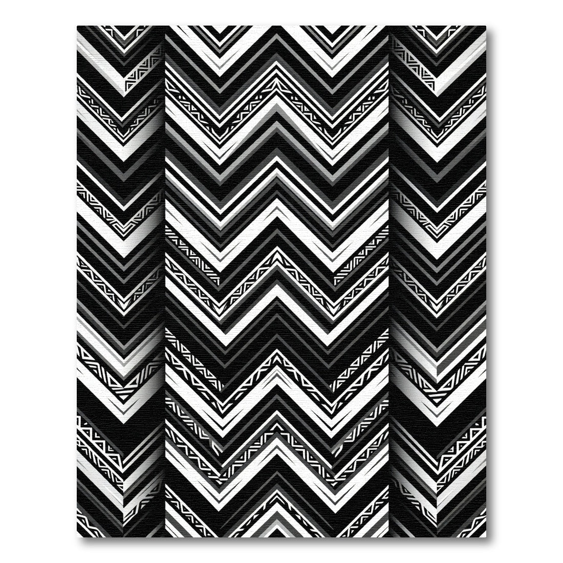 Monochrome Zigzag Chevron Geometric Sharp Lines Rug