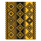 Bold Golden Geometric Tribal Diamond Rug