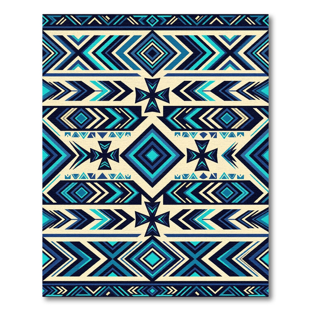 Nautical Blue Geometric Arrow Rug