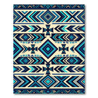 Nautical Blue Geometric Arrow Rug
