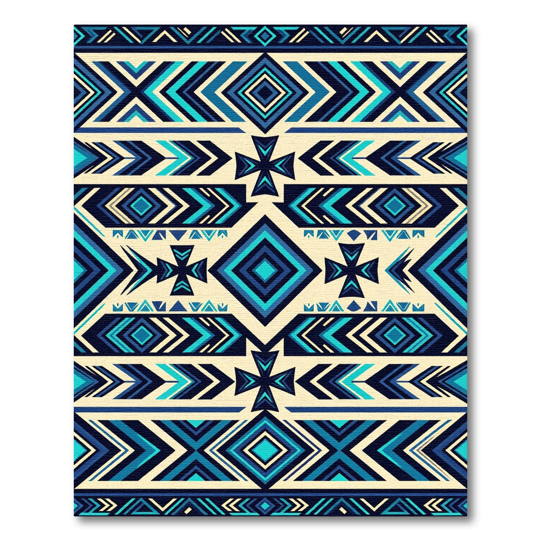 Nautical Blue Geometric Arrow Rug