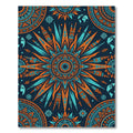 Radiant Orange and Teal Sun Mandala Rug