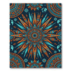 Radiant Orange and Teal Sun Mandala Rug