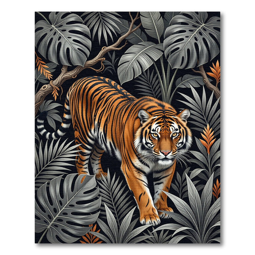 Striking Orange Tiger Lush Jungle Art Rug