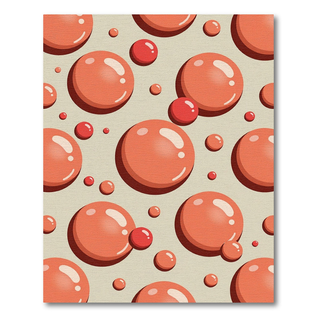 Playful Coral Sphere Bubble Art Rug