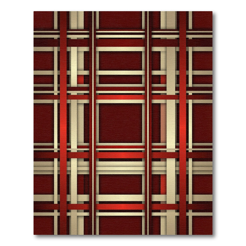 Crimson Cream Intersecting Stripe Rug