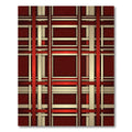 Crimson Cream Intersecting Stripe Rug
