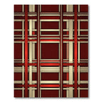 Crimson Cream Intersecting Stripe Rug