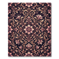 Ornate Damask Floral Rose Gold Tapestry Rug
