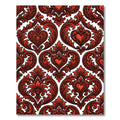 Ornate Crimson Heart Damask Rug