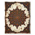 Ornate Amber Ochre Floral Medallion Rug