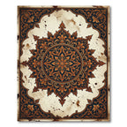 Ornate Amber Ochre Floral Medallion Rug