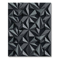 Charcoal Gray Geometric Facet Rug